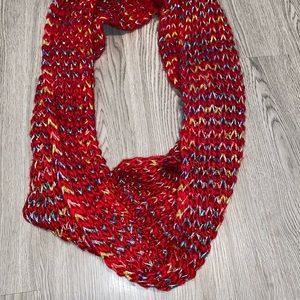 Colourful knitted scarf